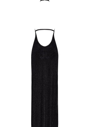 F372 langes Kleid Onyx Twin-slit von Noir Handmade - langes Kleid