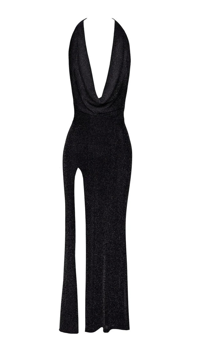 F373 langes Kleid Onyx Liquid von Noir Handmade - XS / schwarz - langes Kleid