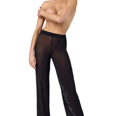 F374 Onyx Sheer Palazzo Hose von Noir Handmade - Hosen