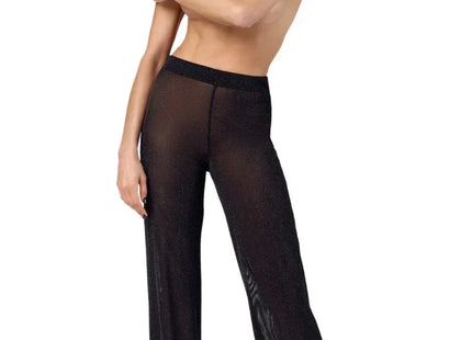 F374 Onyx Sheer Palazzo Hose von Noir Handmade - Hosen