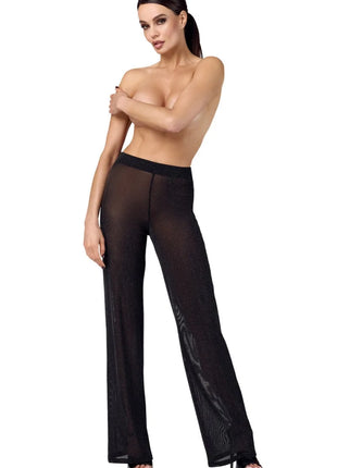 F374 Onyx Sheer Palazzo Hose von Noir Handmade - Hosen