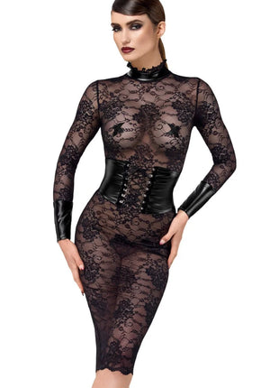 F375 halblanges Kleid Noirelle aus Spitze von Noir Handmade - halblanges Kleid