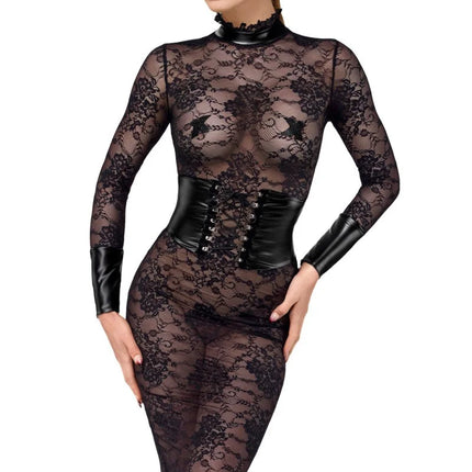 F375 halblanges Kleid Noirelle aus Spitze von Noir Handmade - halblanges Kleid