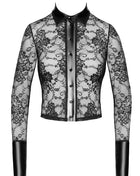 F377 Noirelle Lace Button-up Shirt von Noir Handmade - XS / schwarz - Shirt