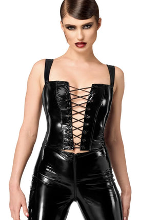 F379 Dominae Lack Corset Top von Noir Handmade - Top