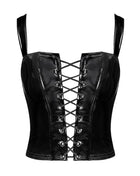F379 Dominae Lack Corset Top von Noir Handmade - XS / schwarz - Top