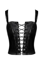 F379 Dominae Lack Corset Top von Noir Handmade - XS / schwarz - Top