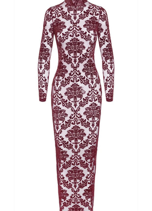 F383 Langes Flockkleid Kink Royal von Noir Handmade - XS / rot - langes Kleid