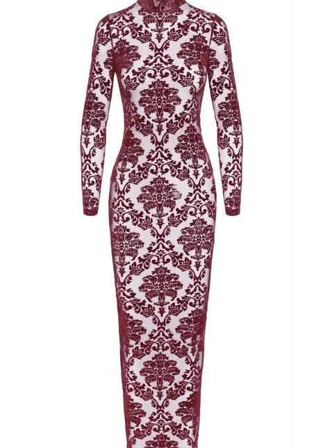 F383 Langes Flockkleid Kink Royal von Noir Handmade - XS / rot - langes Kleid