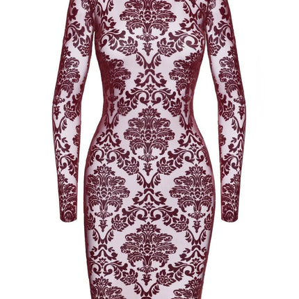 F384 halblanges Flockkleid Kink Royal von Noir Handmade - XS / rot - halblanges Kleid