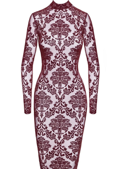 F384 halblanges Flockkleid Kink Royal von Noir Handmade - XS / rot - halblanges Kleid