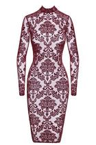 F384 halblanges Flockkleid Kink Royal von Noir Handmade - XS / rot - halblanges Kleid