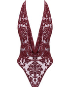 F386 Body Kink Royal mit Wasserfallausschnitt von Noir Handmade - XS / rot - Body