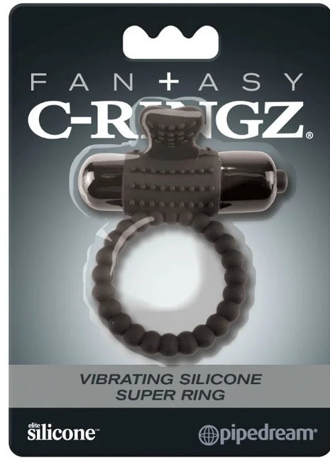 FANTASY C-RINGZ - SCHWARZER VIBRATIONSRING AUS SILIKON - Penisring mit Vibration