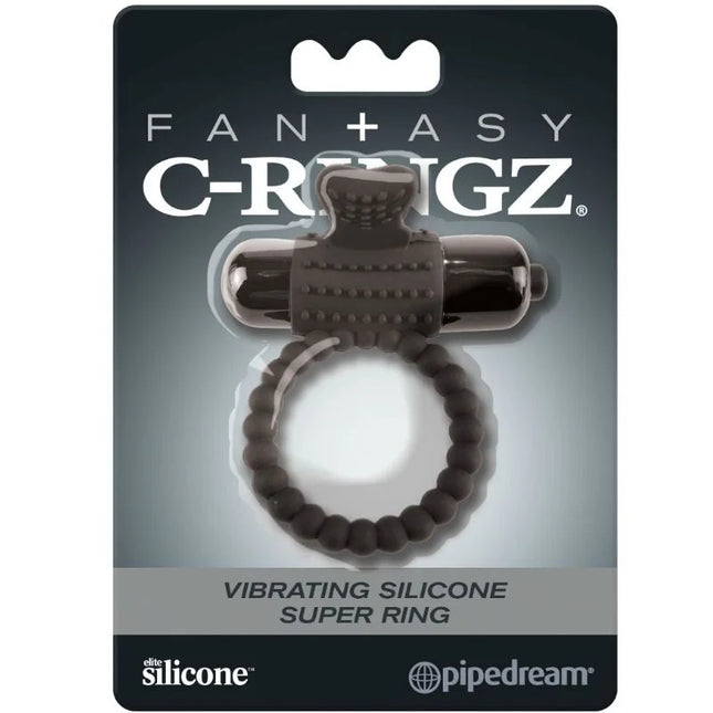 FANTASY C-RINGZ - SCHWARZER VIBRATIONSRING AUS SILIKON - Penisring mit Vibration