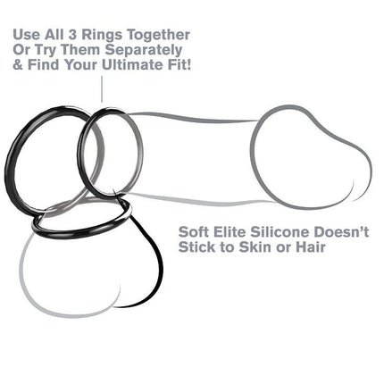 FANTASY C-RINGZ - SILIKON 3 RING STAMINA SET - Penisring ohne Vibration