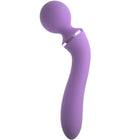 Lila silikon duo wand massage-her mit metallischem akzentband für fantasie für sie