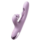 Lilafarbener silikon rabbit-vibrator mit metallakzenten und bedientasten fantasy for her g-touch pulse pro für sie