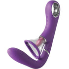Purple silikon gleichtzeitiger g-punkt- und klitoris-stimulator mit klarem glas und silbernen akzenten für ihr ultimatives vergnügen