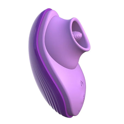 Lila silikon fun tongue vibrator mit strukturierten rillen und gepunkteter spitze für fantasievollen spaß