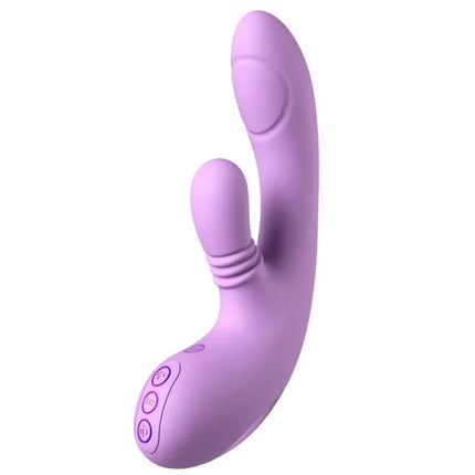 Lila silikon rabbit vibrator fantasie für sie intimotion flutter mit drei steuerknöpfen am fuß für g-punkt und klitoris
