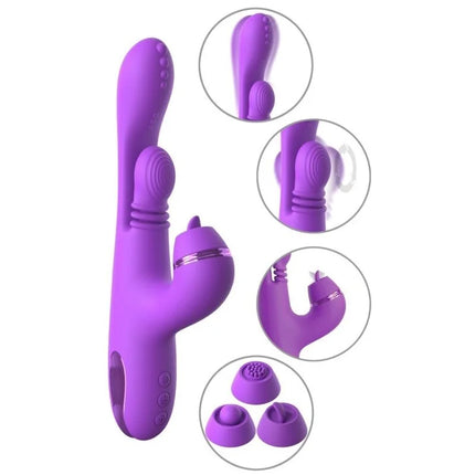 Purple silikon vibe rabbit vibrator fantasy for her intemotion pulse pro mit austauschbaren köpfen und tasten