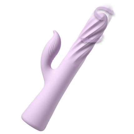 Lavendelfarbener silikon rabbit-vibrator fantasy for her mit geriffeltem schaft und ergonomischem design fantasy twist