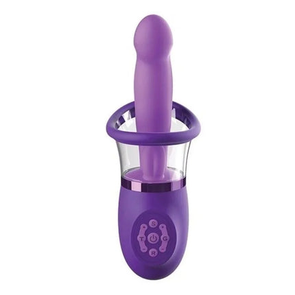 Lila silikonvibrierender fantasy for her wand mit klarem basis und bedienfeld für ultimatives vergnügen