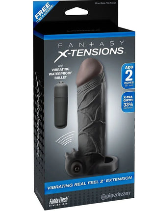 FANTASY X- TENSIONS - VIBRIERENDE REAL FEEL 2 VERLÄNGERUNG SCHWARZ - Penishüllen mit Verlängerung