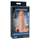 Fantasy x-tensions vibrierenede 5 cm penisverlängerungshülse in beige aus silikon mit integrierter ballschlaufe und schwarzem aufladbarem bullet