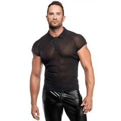 Feinnetz Polo-Shirt H082 von Noir Handmade Kink Royal Collection - Herren-Shirt