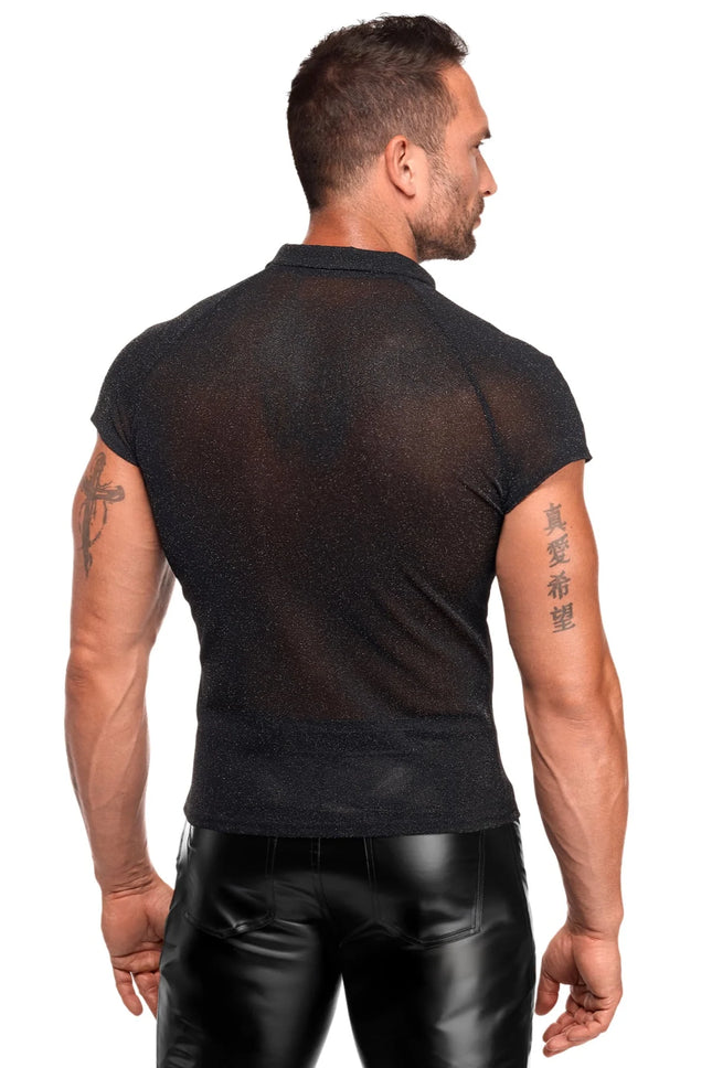 Feinnetz Polo-Shirt H082 von Noir Handmade Kink Royal Collection - Herren-Shirt