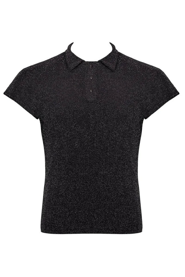 Feinnetz Polo-Shirt H082 von Noir Handmade Kink Royal Collection - S / schwarz - Herren-Shirt