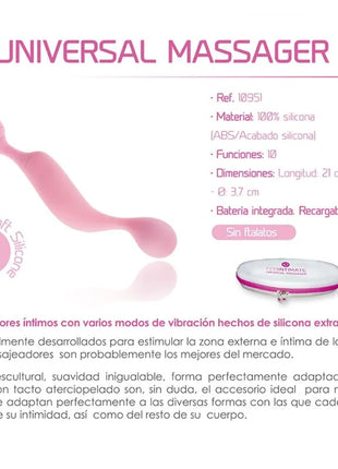 FEMINTIMATE - UNIVERSAL-MASSAGER-SILIKON-VIBRATOR ROSA