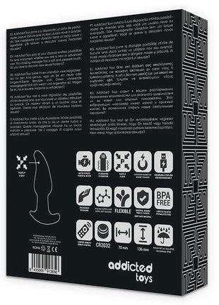 Schwarz weiße minimalistische verpackung mit labyrinthmuster für addicted toys vibrating anal p-spot fernbedienungsstecker