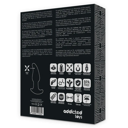 Schwarz weiße minimalistische verpackung mit labyrinthmuster für addicted toys vibrating anal p-spot fernbedienungsstecker