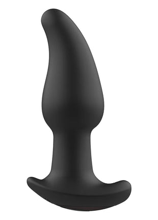 Schwarzer silikon analstecker fernbedienungsstecker anal p-spot mit glattem, konischem design und breiter basis für stabilität