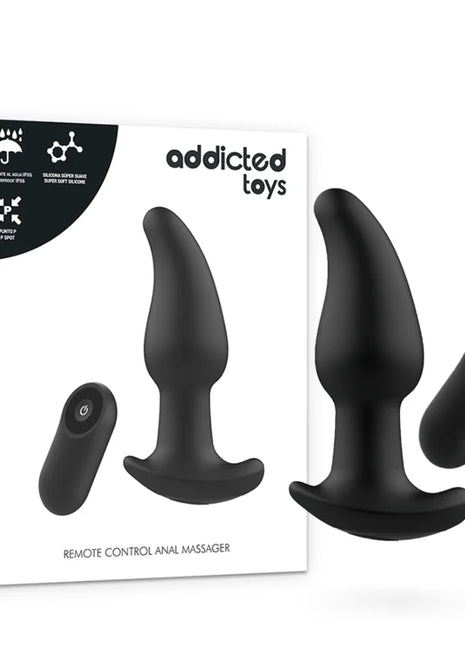 Schwarzer silikon analmassager mit fernbedienung passend zum produkt fernsteuerungsstecker anal p-spot