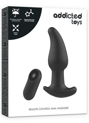 Schwarzer superweicher silikon analmassager mit fernbedienungsstecker und passendem controller für p-spot stimulation