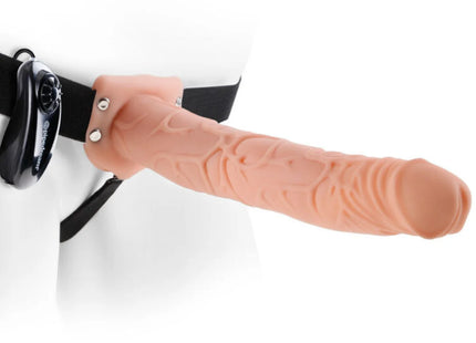 FETISH FANTASY SERIES - 11 HOLLOW STRAP-ON VIBRIEREN MIT BLLEN 27,9CM FLEISCH