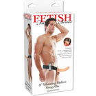 Fetish fantasy series 19 cm vibrierender hohl-strap-on in schwarz und silber mit ergonomischem design