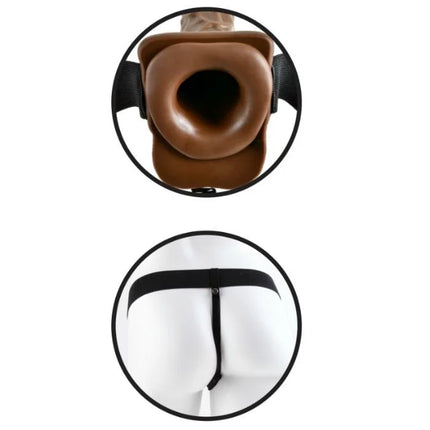 FETISH FANTASY SERIES - 7 HOHLER STRAP-ON MIT BLLEN - Penishülle mit Verlängerung