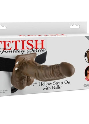 FETISH FANTASY SERIES - 7 HOHLER STRAP-ON MIT BLLEN - Penishülle mit Verlängerung