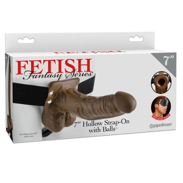 FETISH FANTASY SERIES - 7 HOHLER STRAP-ON MIT BLLEN - Penishülle mit Verlängerung