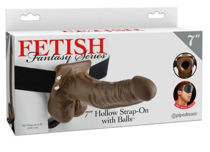 FETISH FANTASY SERIES - 7 HOHLER STRAP-ON MIT BLLEN - Penishülle mit Verlängerung