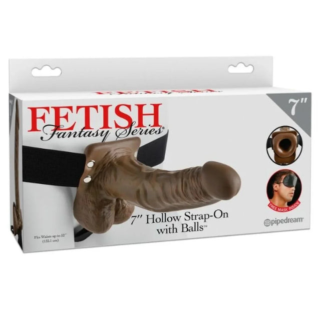FETISH FANTASY SERIES - 7 HOHLER STRAP-ON MIT BLLEN - Penishülle mit Verlängerung