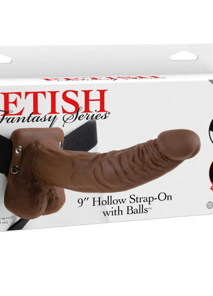 FETISH FANTASY SERIES - 9 HOHL STRAP-ON MIT BLLEN 22,9 CM BRAUN