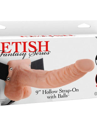 FETISH FANTASY SERIES - 9 HOHL STRAP-ON MIT BLLEN 22,9 CM FLEISCH