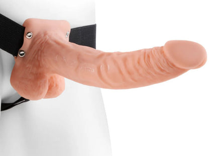 FETISH FANTASY SERIES - 9 HOHL STRAP-ON MIT BLLEN 22,9 CM FLEISCH
