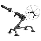 Schwarzer metall-adult-toy-stand mit verstellbarem arm und saugnäpfen aus der fetish fantasy series body dock pro sexmaschine